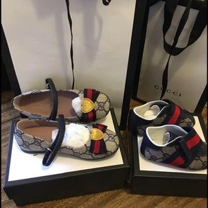 Toddler girl Gucci shoes 9 and baby boy shoes 2.5